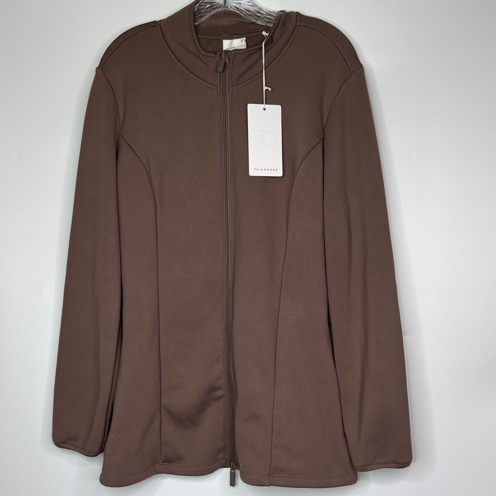 7Diamonds Julien Longline Mink Brown Full-Zip Jacket NWT (flaw) Size XL